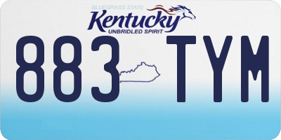 KY license plate 883TYM