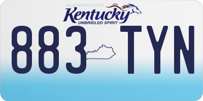 KY license plate 883TYN