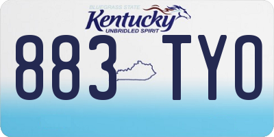 KY license plate 883TYO