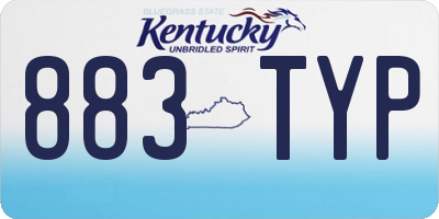 KY license plate 883TYP