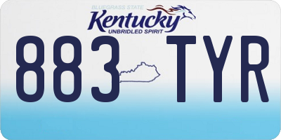 KY license plate 883TYR