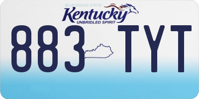 KY license plate 883TYT