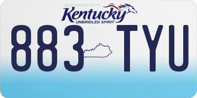 KY license plate 883TYU
