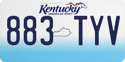 KY license plate 883TYV