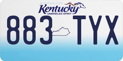 KY license plate 883TYX