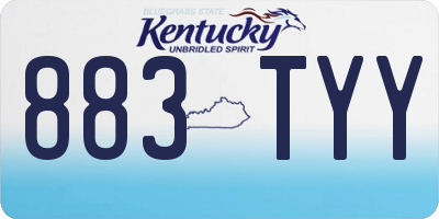 KY license plate 883TYY