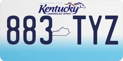 KY license plate 883TYZ