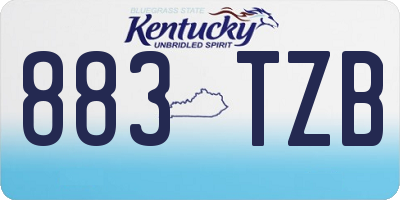 KY license plate 883TZB