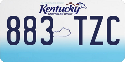 KY license plate 883TZC