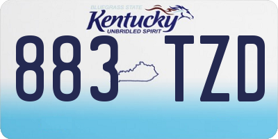 KY license plate 883TZD