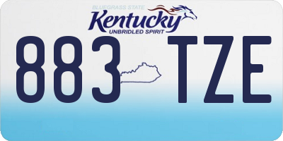 KY license plate 883TZE