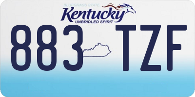 KY license plate 883TZF