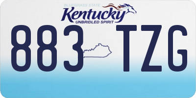 KY license plate 883TZG