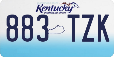 KY license plate 883TZK