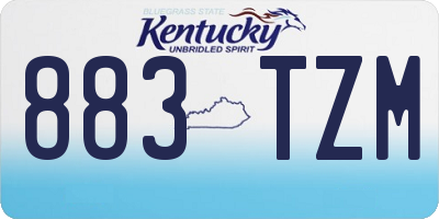 KY license plate 883TZM