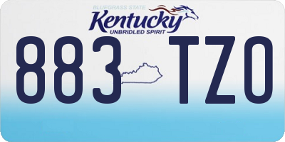 KY license plate 883TZO