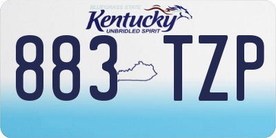KY license plate 883TZP