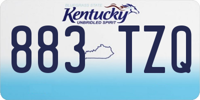 KY license plate 883TZQ