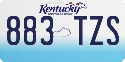 KY license plate 883TZS