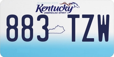 KY license plate 883TZW