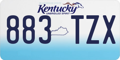 KY license plate 883TZX