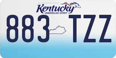 KY license plate 883TZZ