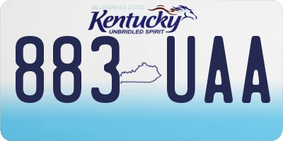 KY license plate 883UAA