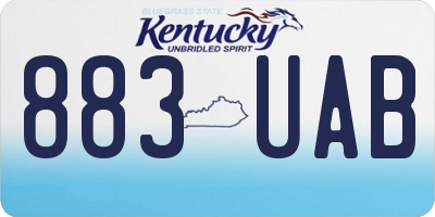 KY license plate 883UAB