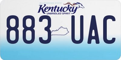 KY license plate 883UAC