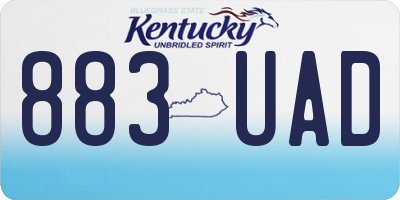 KY license plate 883UAD