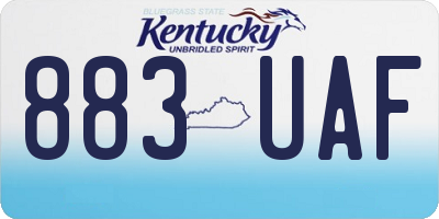KY license plate 883UAF