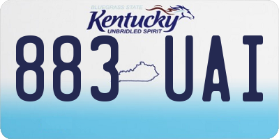 KY license plate 883UAI
