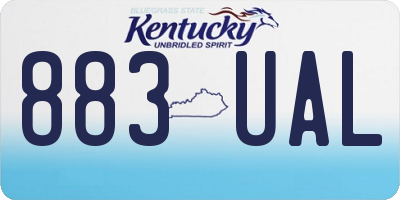 KY license plate 883UAL