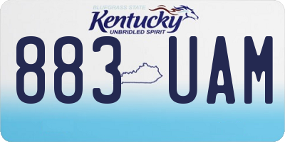 KY license plate 883UAM