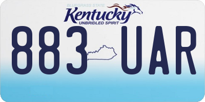KY license plate 883UAR