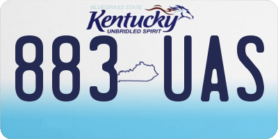 KY license plate 883UAS