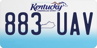 KY license plate 883UAV