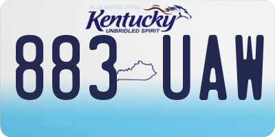 KY license plate 883UAW