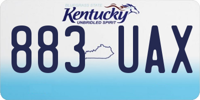 KY license plate 883UAX