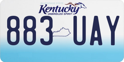 KY license plate 883UAY