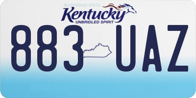 KY license plate 883UAZ