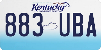 KY license plate 883UBA