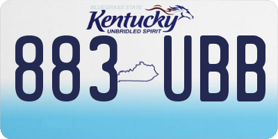 KY license plate 883UBB
