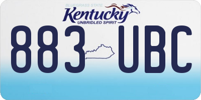 KY license plate 883UBC