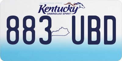 KY license plate 883UBD