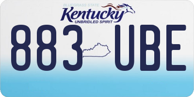 KY license plate 883UBE