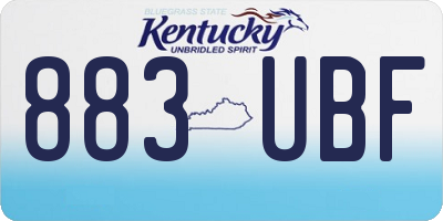 KY license plate 883UBF