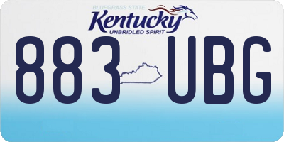KY license plate 883UBG