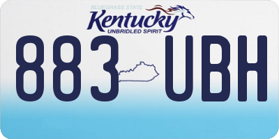 KY license plate 883UBH
