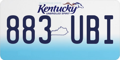 KY license plate 883UBI